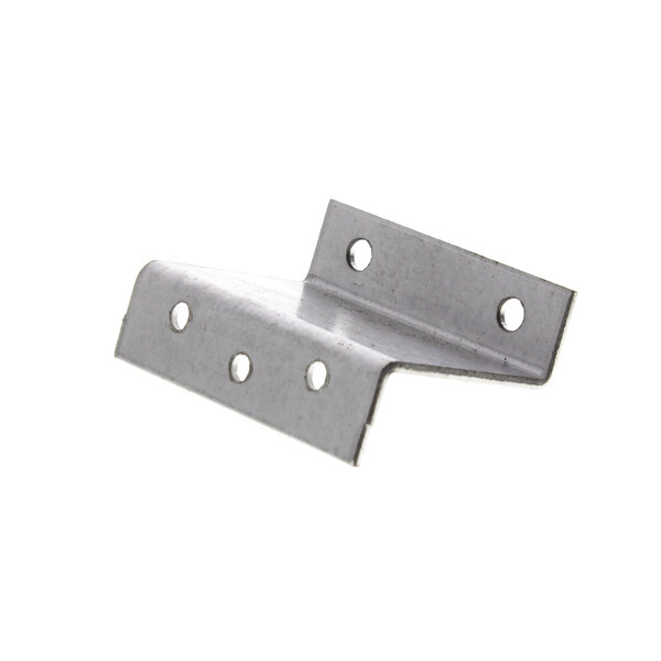 A metal corner bracket with holes for a US Range fire box.
