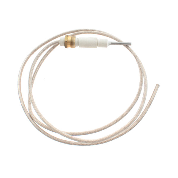 A white wire with a metal end and a gold connector.