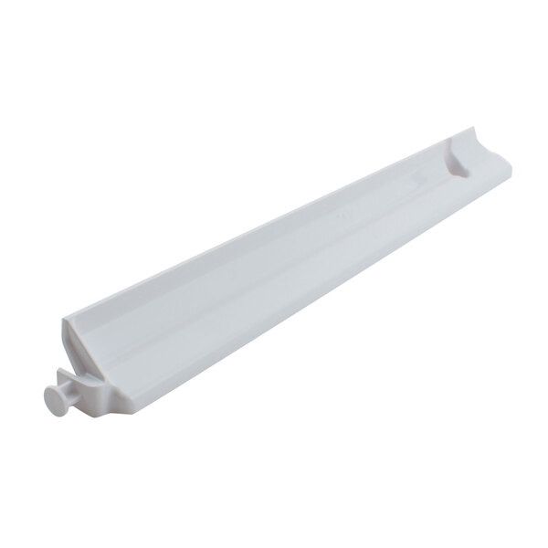 A white plastic water diverter tube with a handle.