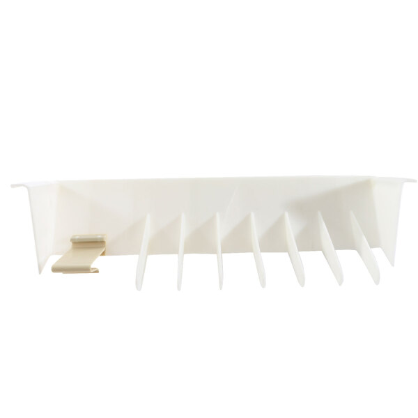 A white plastic Manitowoc Ice deflector with teeth.