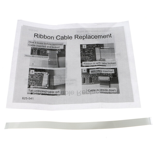 A paper with instructions for replacing a Prince Castle ribbon cable.