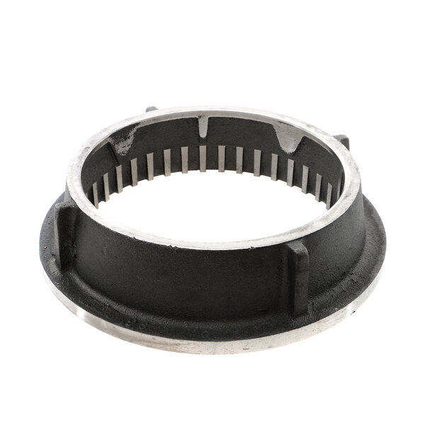 A black and silver circular Salvajor 9S shredder ring with metal accents.