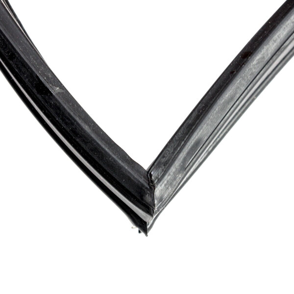 A close-up of a black rubber top gasket for a True Refrigeration unit.