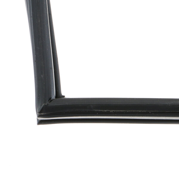 A close up of a black rubber corner on a True Refrigeration gasket.
