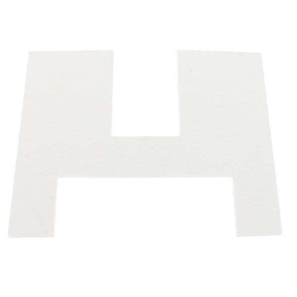 A white rectangular piece of paper with a black border and the letter "h" in the center.