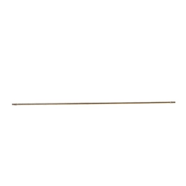 A long metal rod with a metal handle on a white background.