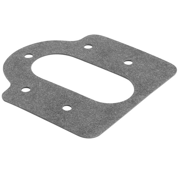 A grey rubber gasket with holes.