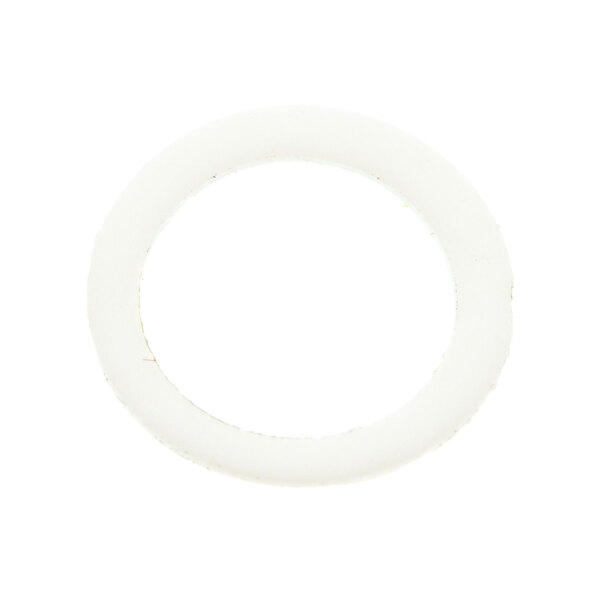 A white circle with a white border and a hole in the center.
