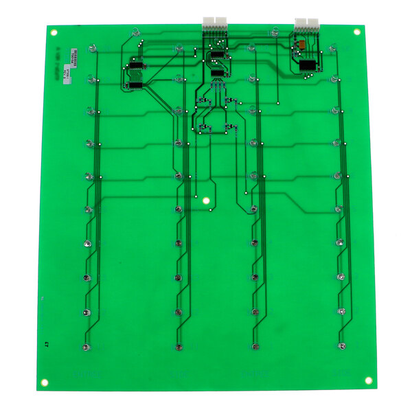 An A la Cart green emitter PCB with two black and green wires.