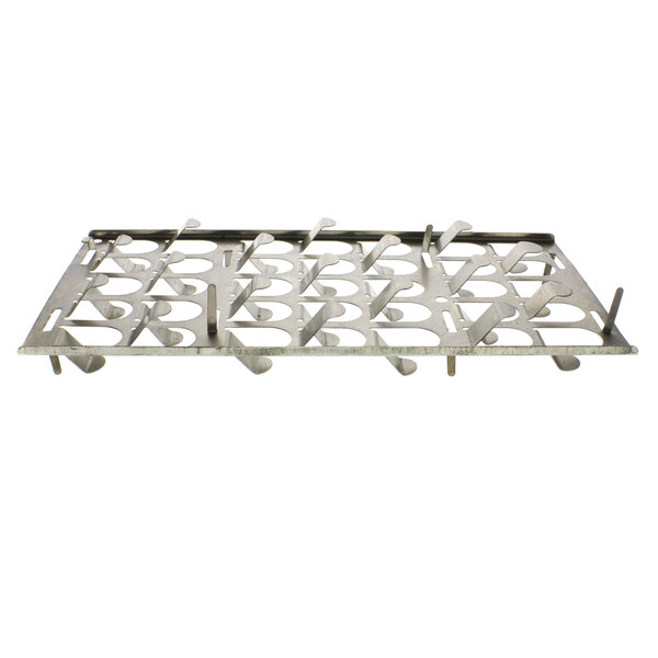A metal grid with many holes, the Pitco A1007602 Baffle.
