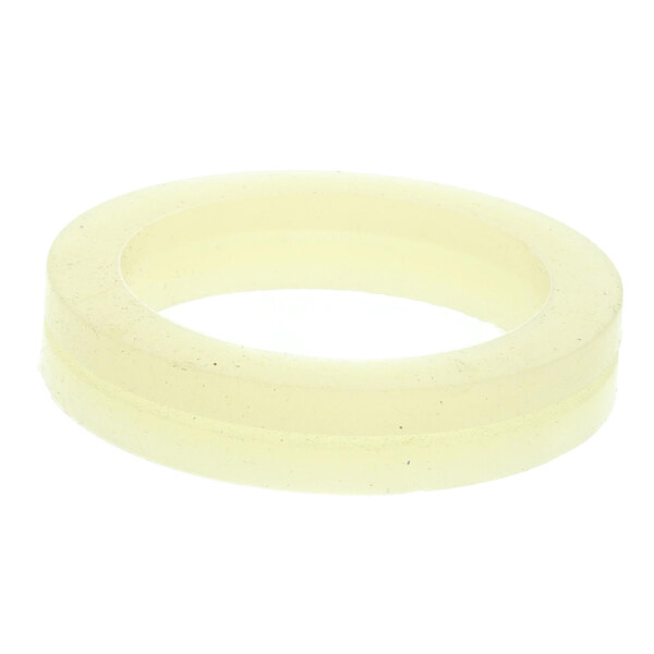 A white round rubber ring with a small hole in it.