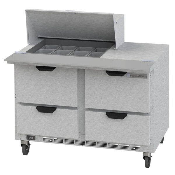 Beverage-Air SPED48HC-12M-4 48" 4 Drawer Mega Top Refrigerated Sandwich Prep Table