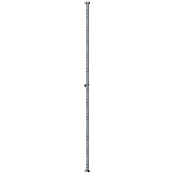 A long metal pole with black brackets on the ends.