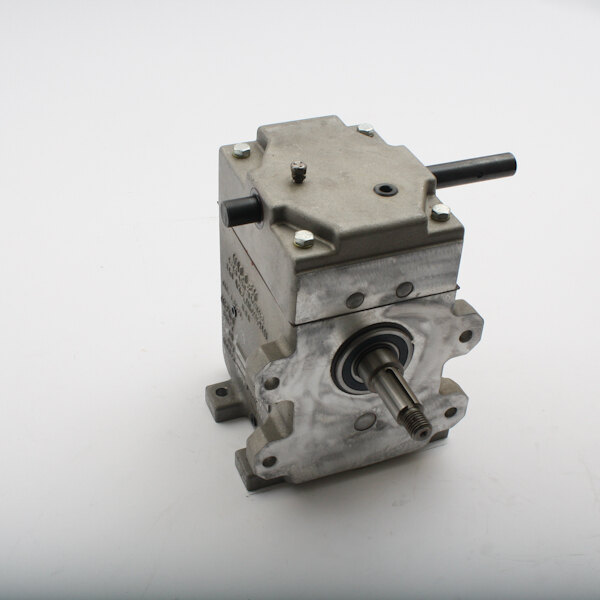 A Blakeslee 74170 transmission, a metal object with a small gear motor.