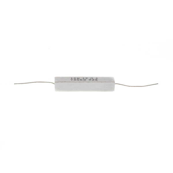 A white Frymaster resistor with black text on a label.