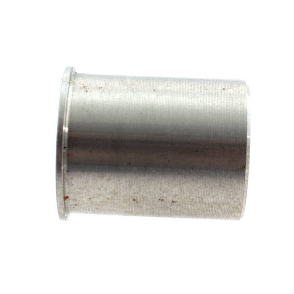 A close-up of a stainless steel cylinder.
