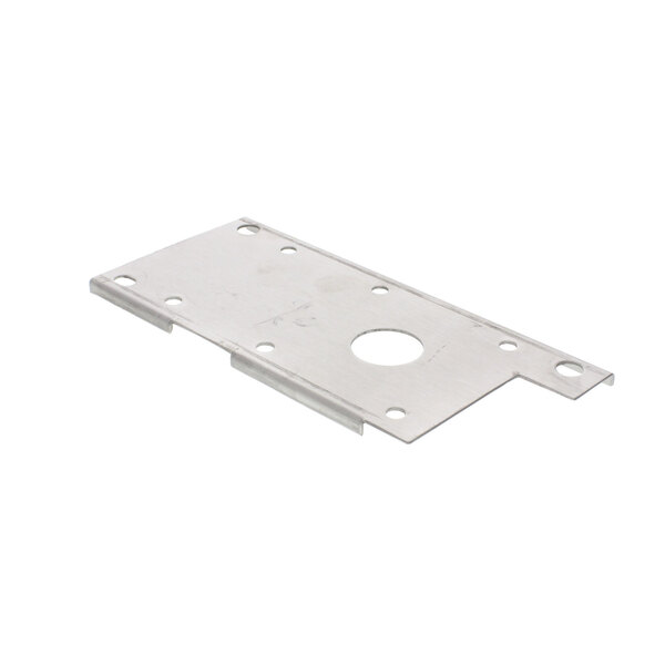 A metal APW Wyott motor mount plate with holes.