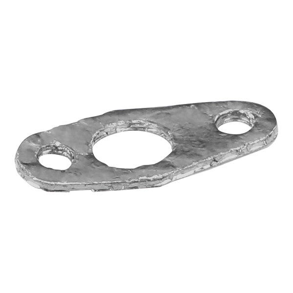 A silver metal Convotherm gasket electrode with holes.