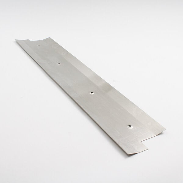 A metal plate with holes on a white background.