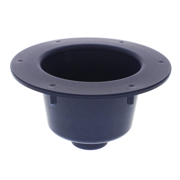 A black plastic tube roller with a round hole in the bottom.