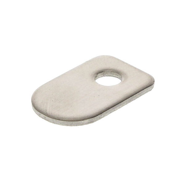 A silver rectangular Cadco metal support plate with a hole in it.