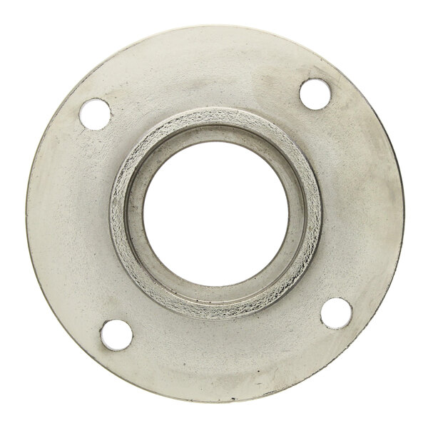 A round metal flange with holes.