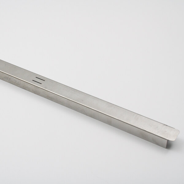A stainless steel Delfield refrigeration pan divider bar.