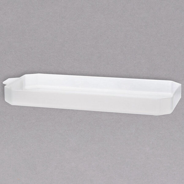 A white rectangular tray with a white rectangular lid.