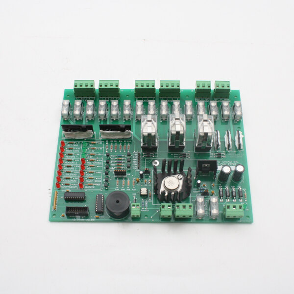 A green Alto-Shaam relay board with many small components.
