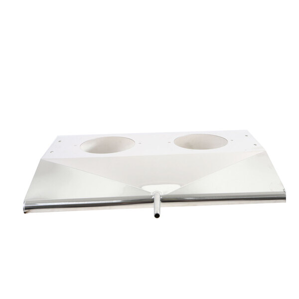 A white rectangular Continental Refrigerator pan with two holes on top.