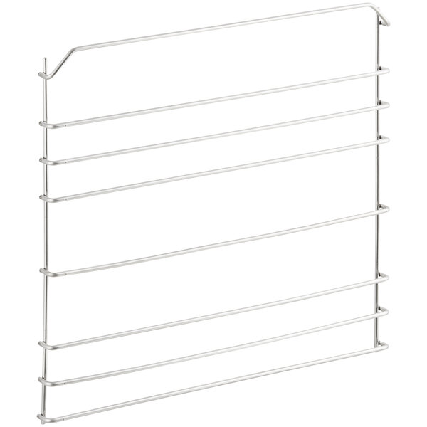 A white metal wire rack with six shelves.