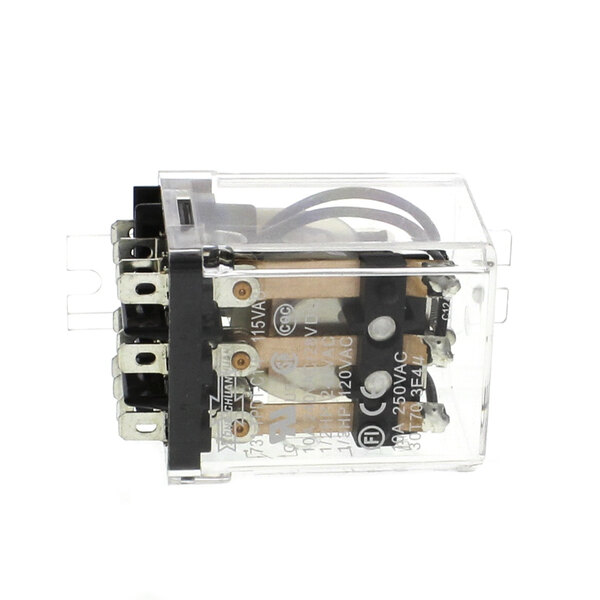 A Groen NT1720 relay in a clear plastic box with wires.
