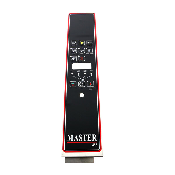 A black rectangular Garland master control panel with white text and buttons.