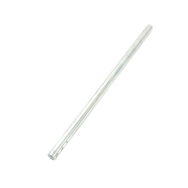 A silver metal rod on a white background.