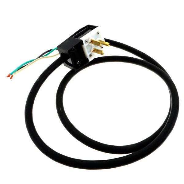 A black Bakers Pride power cord with black and white connectors.