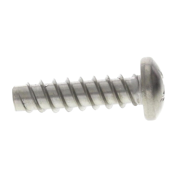 A close-up of a Follett Corporation metal screw with a metal head.