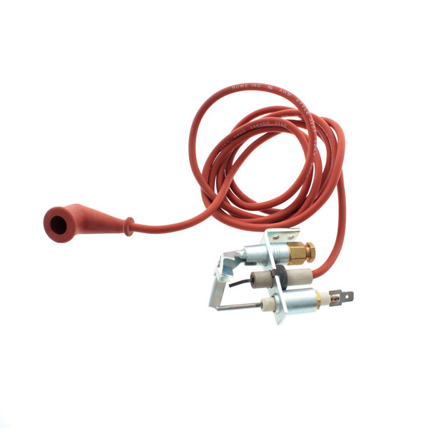 A Blodgett pilot assembly with a red wire and metal connector.