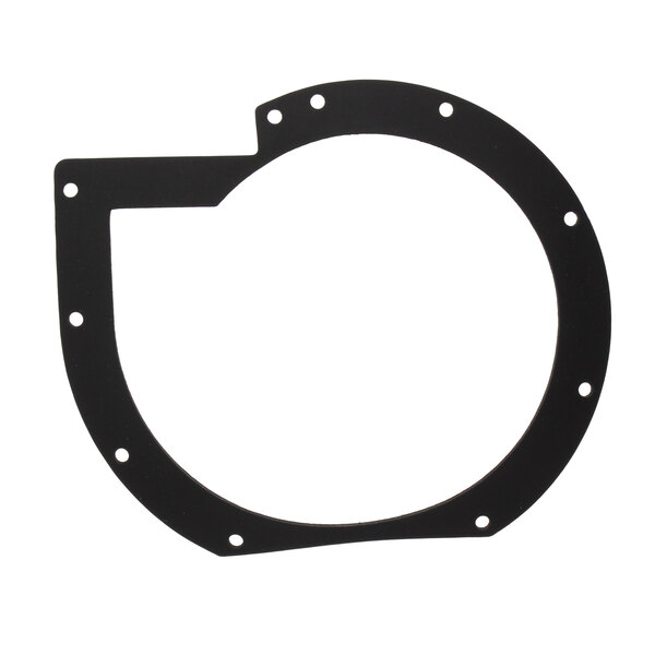 A black Insinger pump motor gasket with holes in the circle.