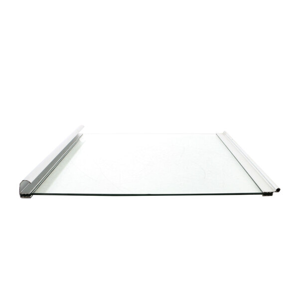 A Doyon Baking Equipment glass door shelf with a metal frame on a white background.
