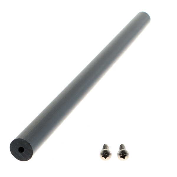 A black rod handle with screws.