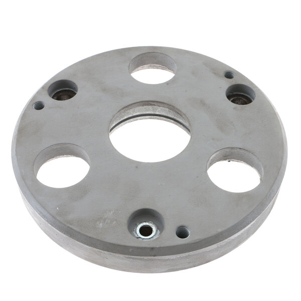 A round metal cover with holes.