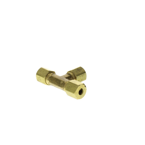 A Vulcan brass compression tee with a single threaded end.