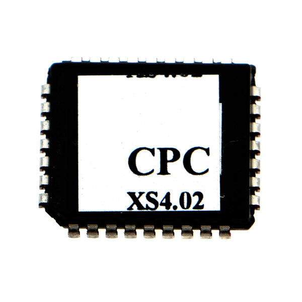 A close-up of a computer chip with the black letters "CPC" on it.