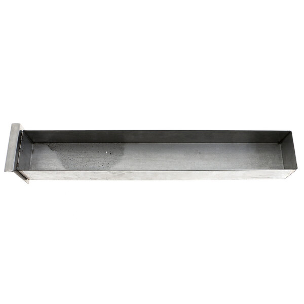 A rectangular metal container with a long rectangular handle.