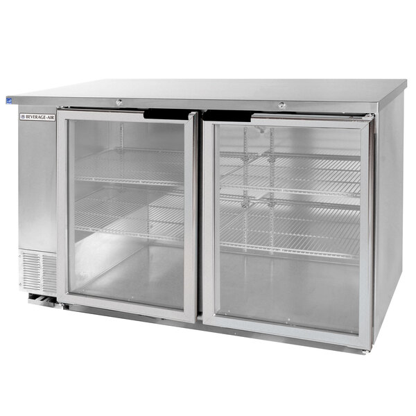 Beverage-Air BB58HC-1-G-S-WINE 59" Stainless Steel Counter Height Glass Door Back Bar Wine Refrigerator