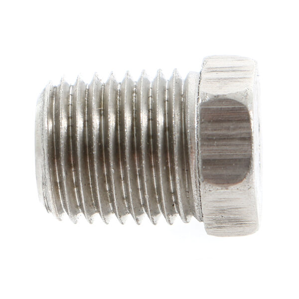 A stainless steel Pitco plug with threaded end.
