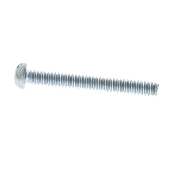 A Cleveland screw with a slotted drive and zinc plating.