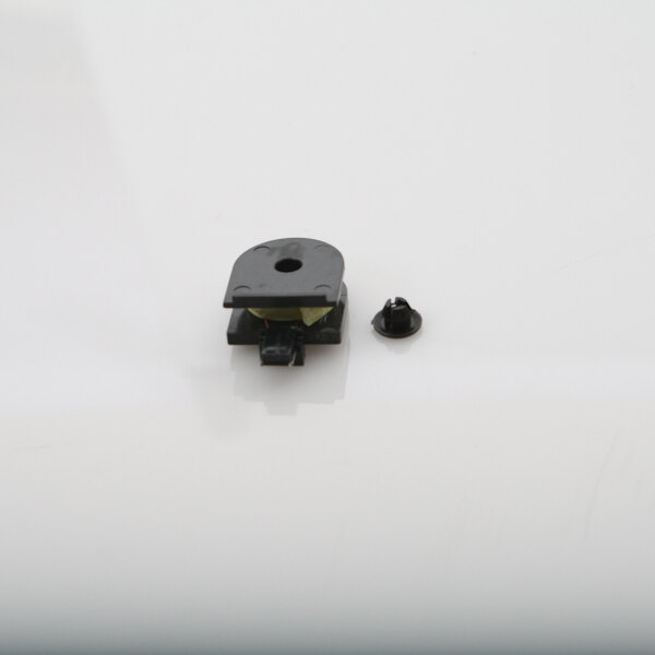 A black circular metal sensing coil with a screw on top.