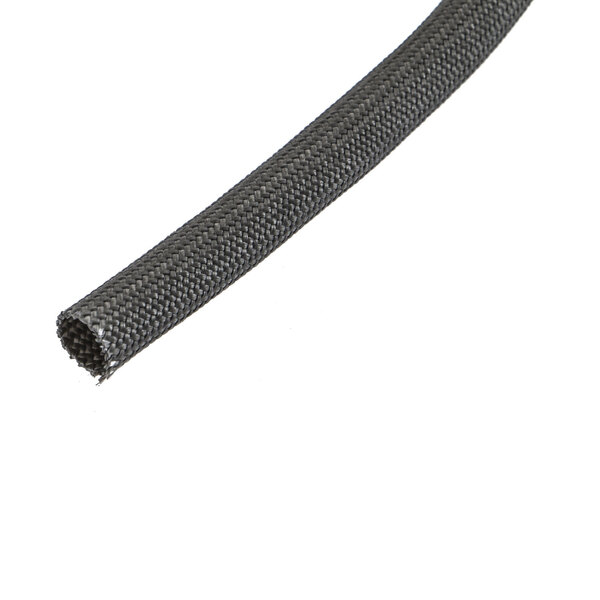 A close-up of a black braided hose.