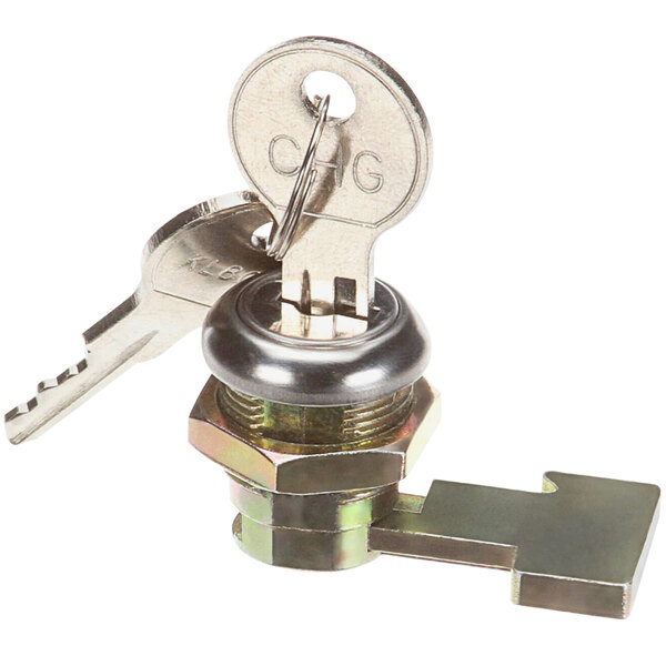 A key in a Master-Bilt lock with key number 1211-1210-3000.